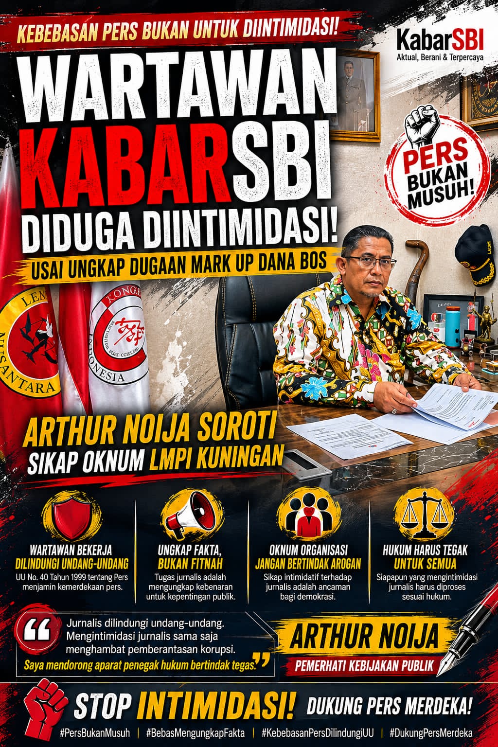 mbminvestigasi.com | Wartawan KabarSBI Diduga Diintimidasi Usai Beritakan Dugaan Mark Up Dana BOS, Arthur Noija Pertanyakan Reaksi Oknum LMPI Kuningan