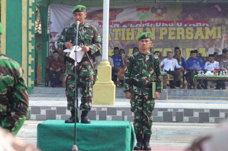 mbminvestigasi.com | DANDIM 0412/LU PIMPIN UPACARA PENUTUPAN PELATIHAN PERSAMI KKRI MAN 2 LAMPUNG UTARA