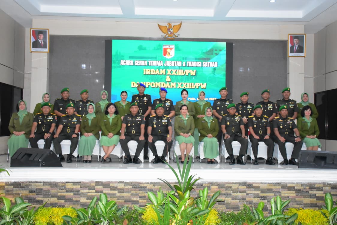 mbminvestigasi.com | Danrem 132/Tdl Hadiri Sertijab dan Tradisi Satuan Irdam XXIII/PW serta Danpomdam XXIII/PW, Wujud Regenerasi Kepemimpinan TNI AD