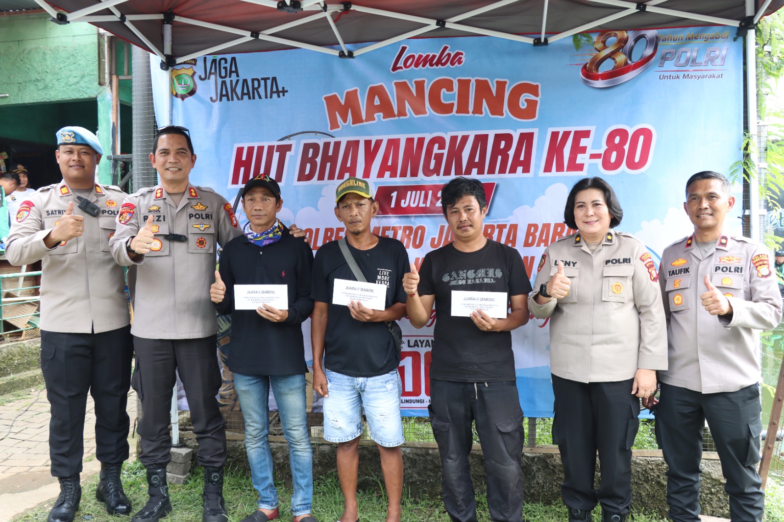 mbminvestigasi.com | Meriahkan Hari Bhayangkara ke-80, Polsek Kembangan Gelar Lomba Mancing Bersama Masyarakat