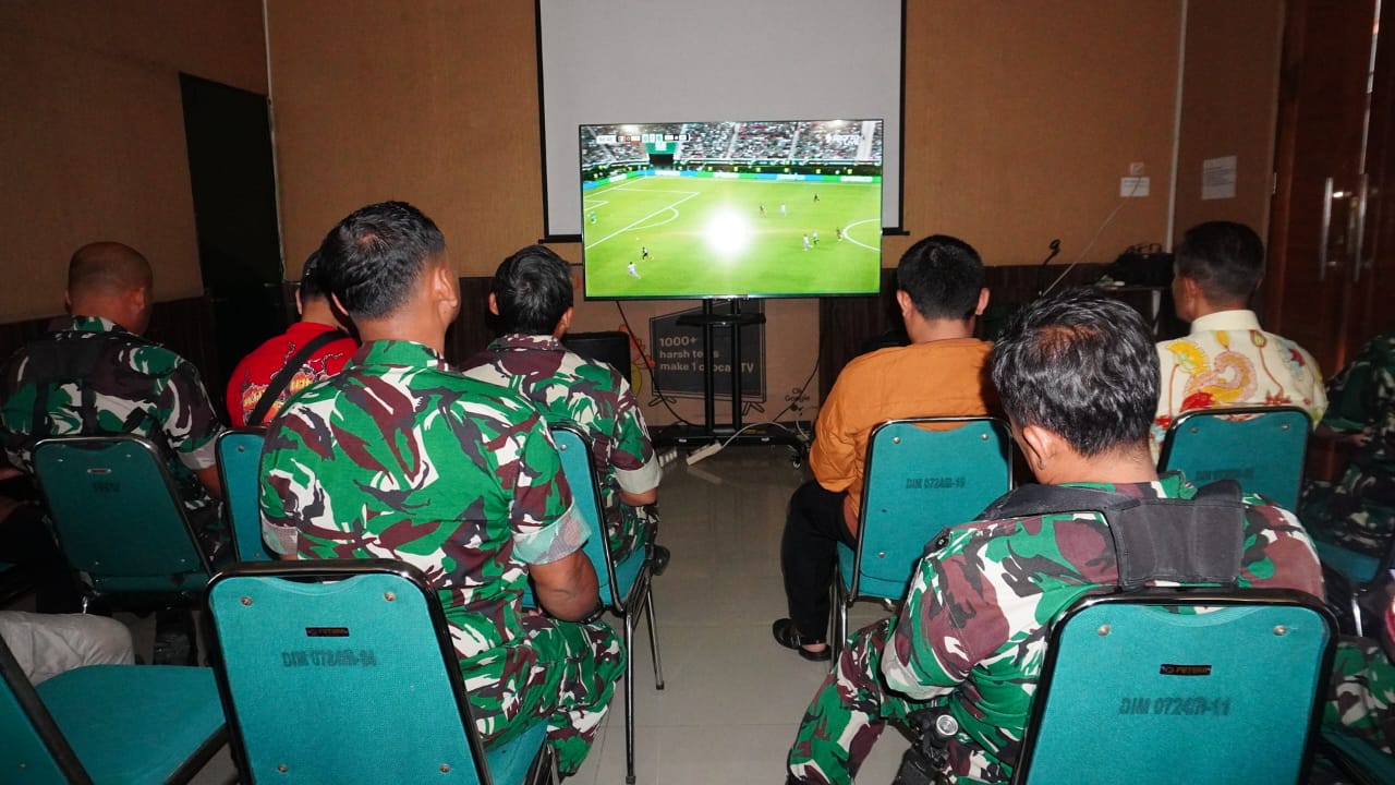 mbminvestigasi.com | Nobar Piala Dunia di Kodim Boyolali, Satukan TNI dan Masyarakat dalam Semangat Sportivitas