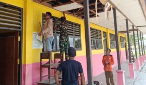 mbminvestigasi.com | Satgas Yonif 410/Alugoro Rehabilitasi SD Inpres Stenkool 3, Wujud Nyata Kepedulian TNI terhadap Pendidikan di Papua