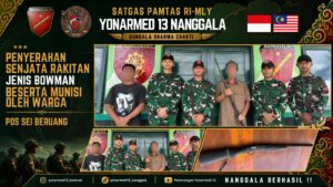 mbminvestigasi.com | Wujudkan Keamanan di Tapal Batas, Satgas Pamtas Yonarmed 13/Nanggala Terima Penyerahan Sukarela Senjata Api Rakitan dari Tokoh Adat