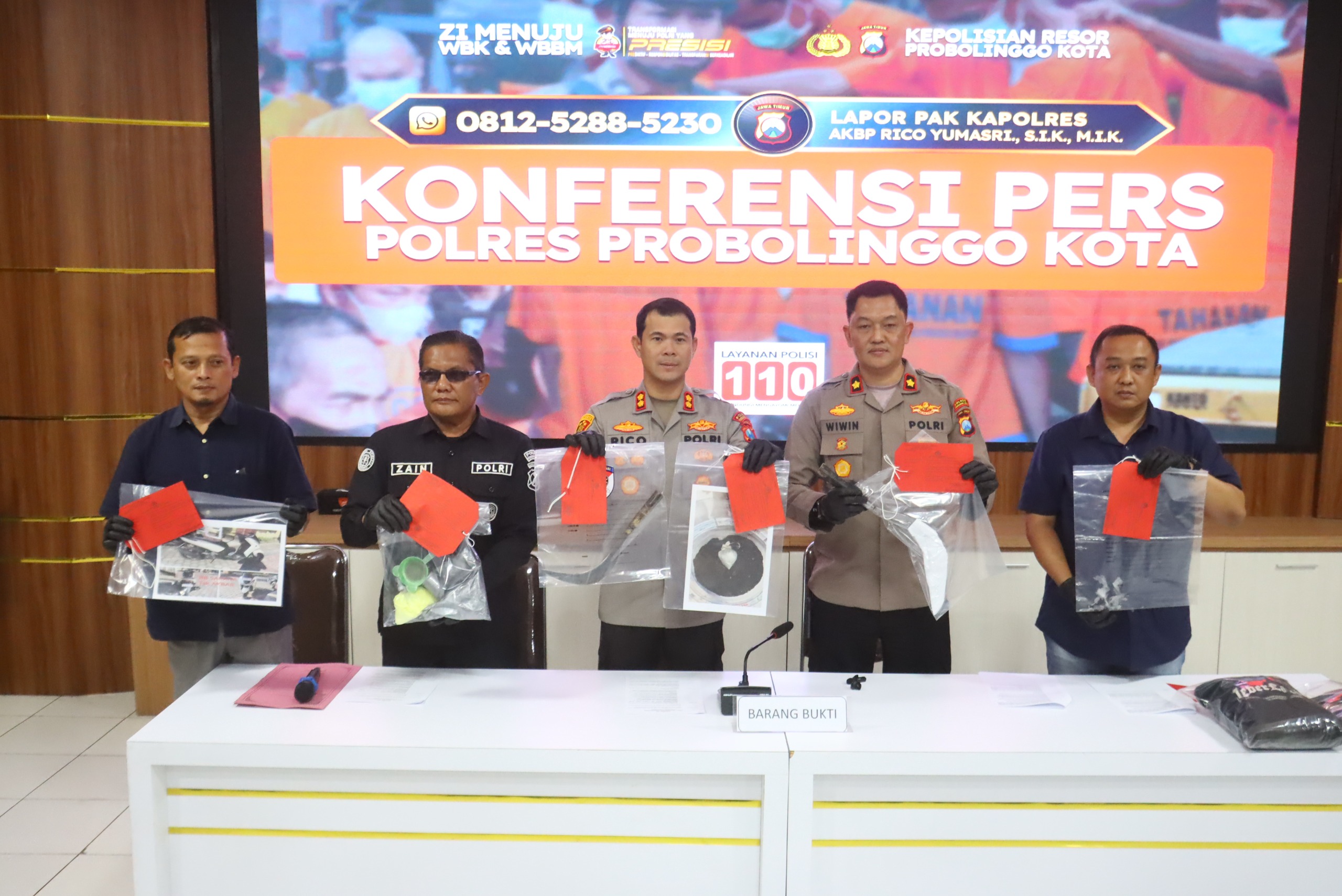 mbminvestigasi.com | Polres Probolinggo Kota Amankan 5 Tersangka Pelempar Bondet di Mayangan