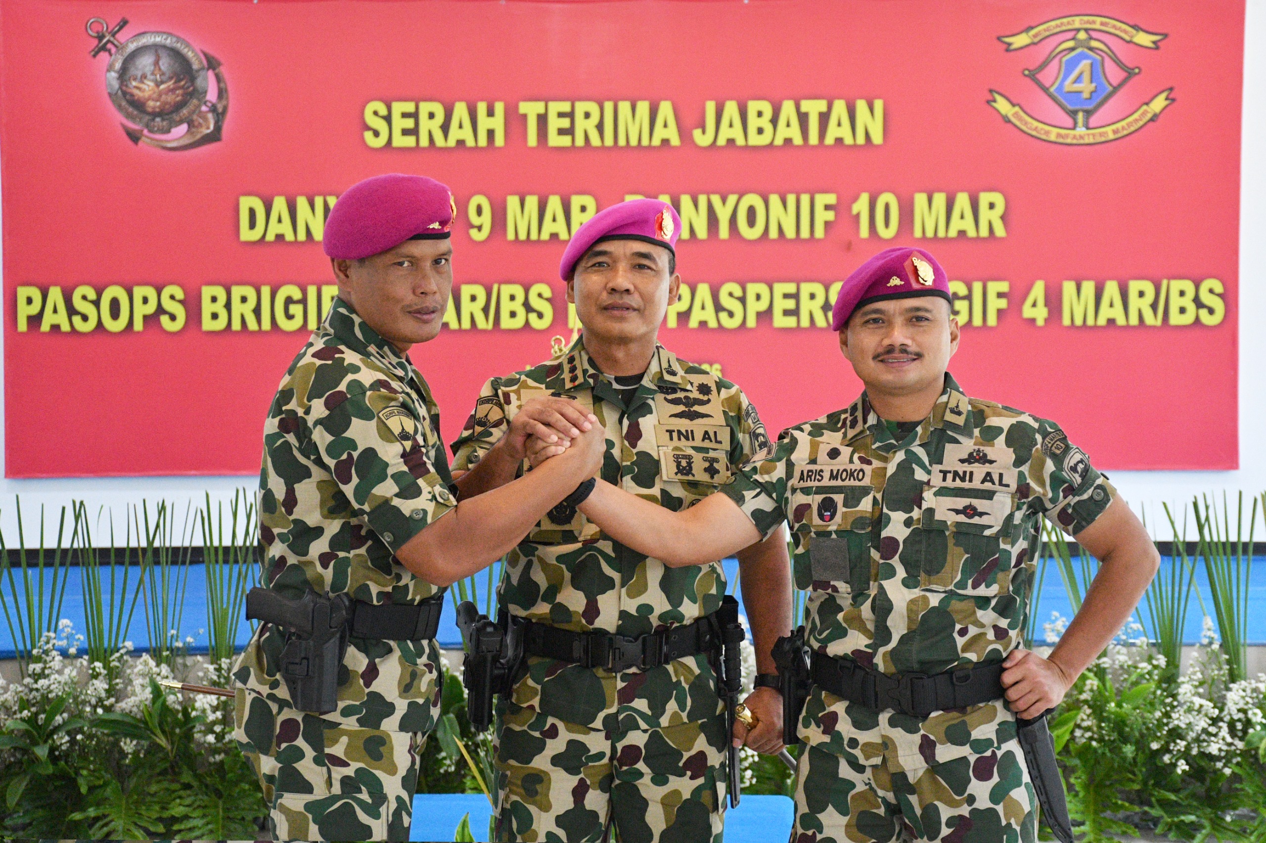 mbminvestigasi.com | Danbrigif 4 Mar/BS Pimpin Sertijab Empat Jabatan Strategis di Lingkungan Brigif 4 Mar/BS