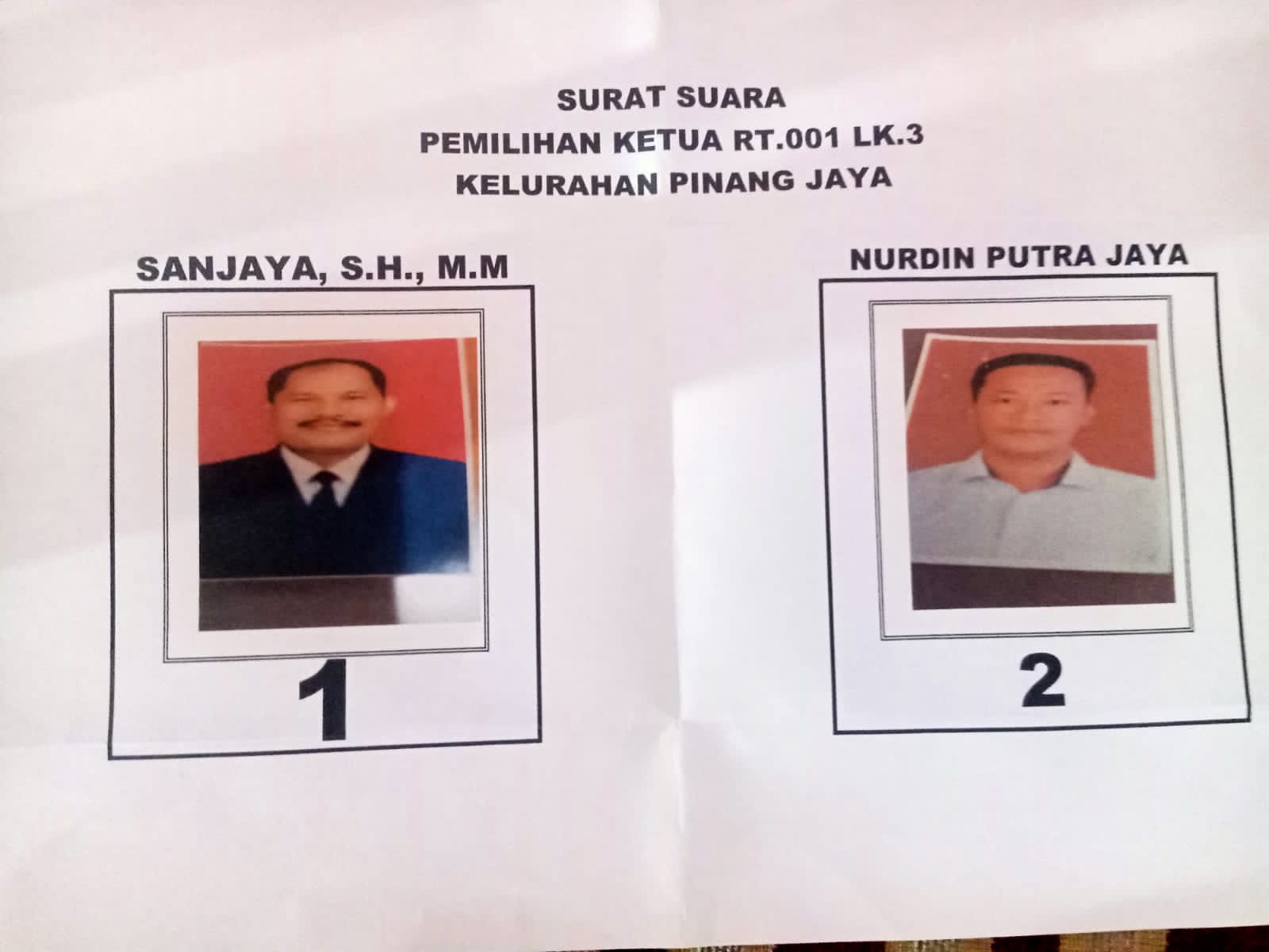mbminvestigasi.com | Sanjaya Kembali Terpilih Jadi Ketua RT 001 Pinang Jaya Kemiling dengan 65 Suara