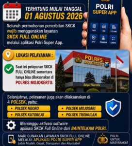 mbminvestigasi.com | Polres Mojokerto Resmi Alihkan Pelayanan SKCK Menjadi Full Online Melalui POLRI SuperApp