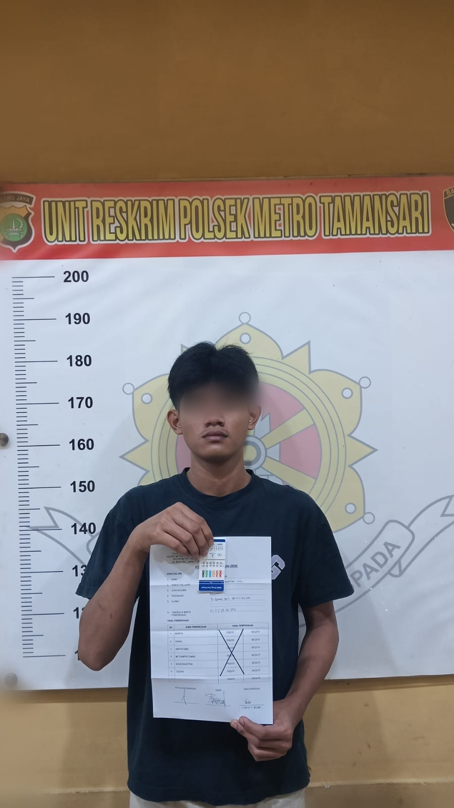 mbminvestigasi.com | Polsek Metro Tamansari Amankan Pengguna Tembakau Sintetis Saat Razia Kejahatan Jalanan