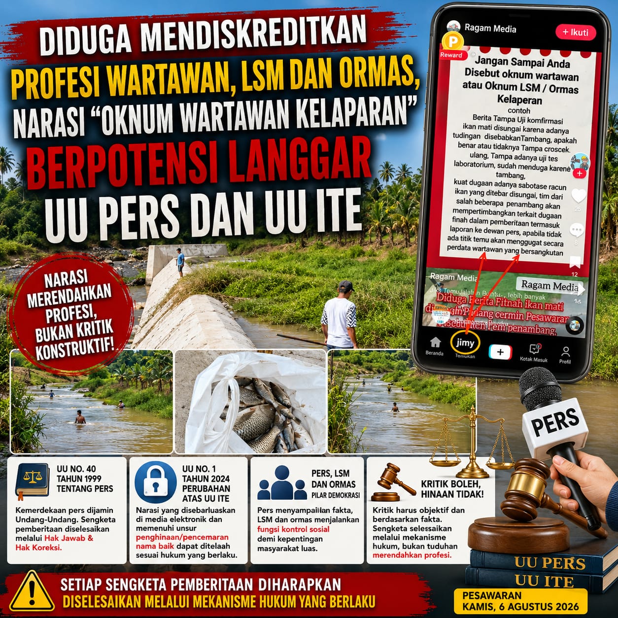 mbminvestigasi.com | Diduga Mendiskreditkan Profesi Wartawan,LSM dan Ormas, Narasi "Oknum Wartawan Kelaparan" Berpotensi Langgar UU Pers dan UU ITE mbminvestigasi.com | Diduga Mendiskreditkan Profesi Wartawan,LSM dan Ormas, Narasi "Oknum Wartawan Kelaparan" Berpotensi Langgar UU Pers dan UU ITE