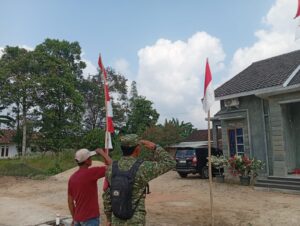 mbminvestigasi.com | Koramil 421-09/Tanjung Bintang Ajak Masyarakat Kibarkan Bendera Merah Putih, Wujudkan Semangat HUT ke-81 RI