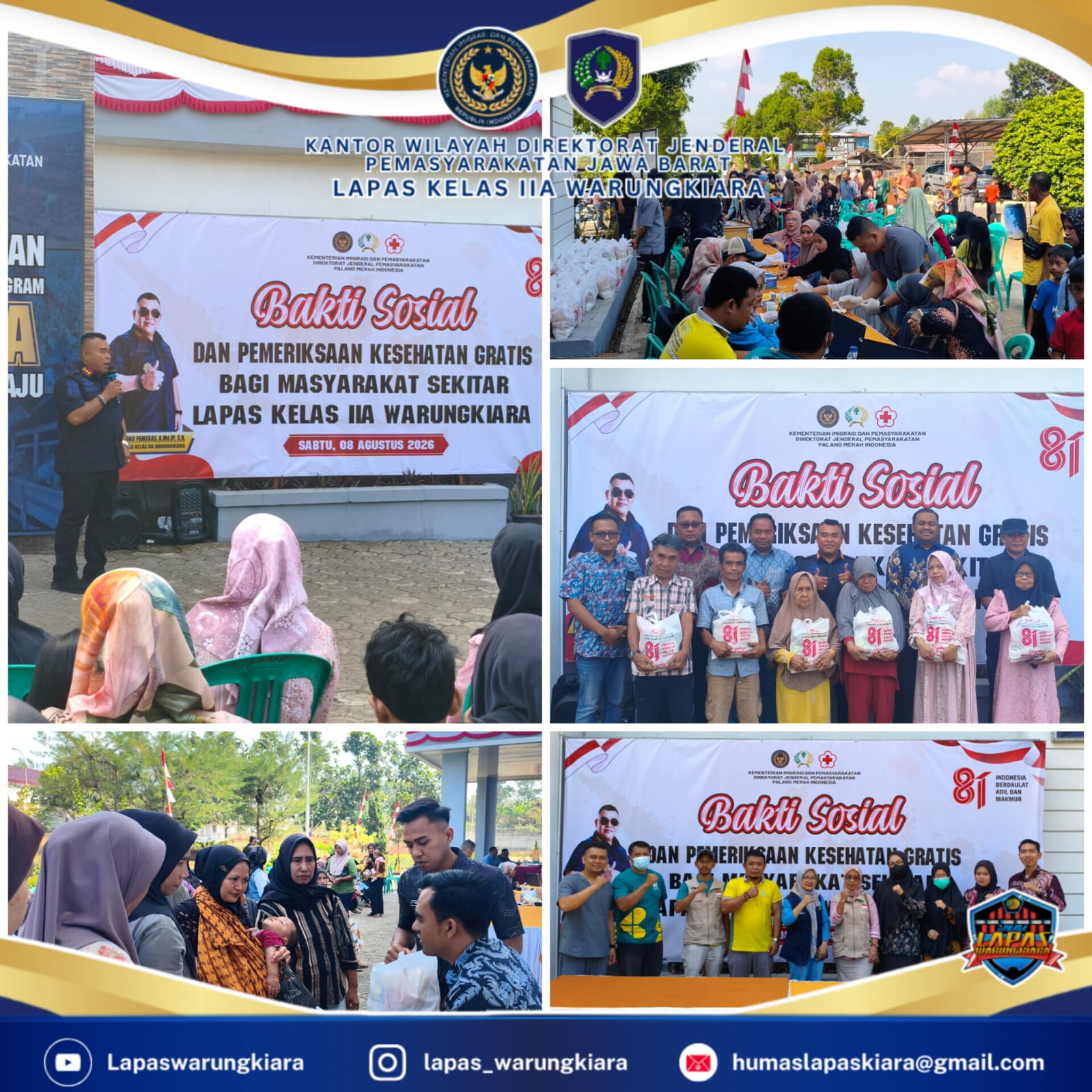 mbminvestigasi.com | Semarak HUT ke-81 Kemerdekaan RI, Lapas Warungkiara Gelar Bakti Sosial dan Pemeriksaan Kesehatan Gratis bagi Masyarakat