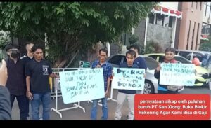 mbminvestigasi.com | Puluhan Buruh PT San Xiong Unjuk Rasa di PN Tanjung Karang, Pasca Hadiri Sidang Praperadilan Tahap Pemanggilan Saksi Ahli Termohon