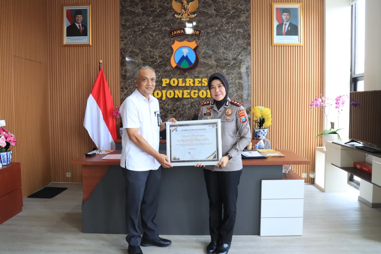 Mbminvestigasi.com | Polres Bojonegoro Raih Penghargaan Kemenkeu, Terbaik Pengelolaan DIPA di KPPN