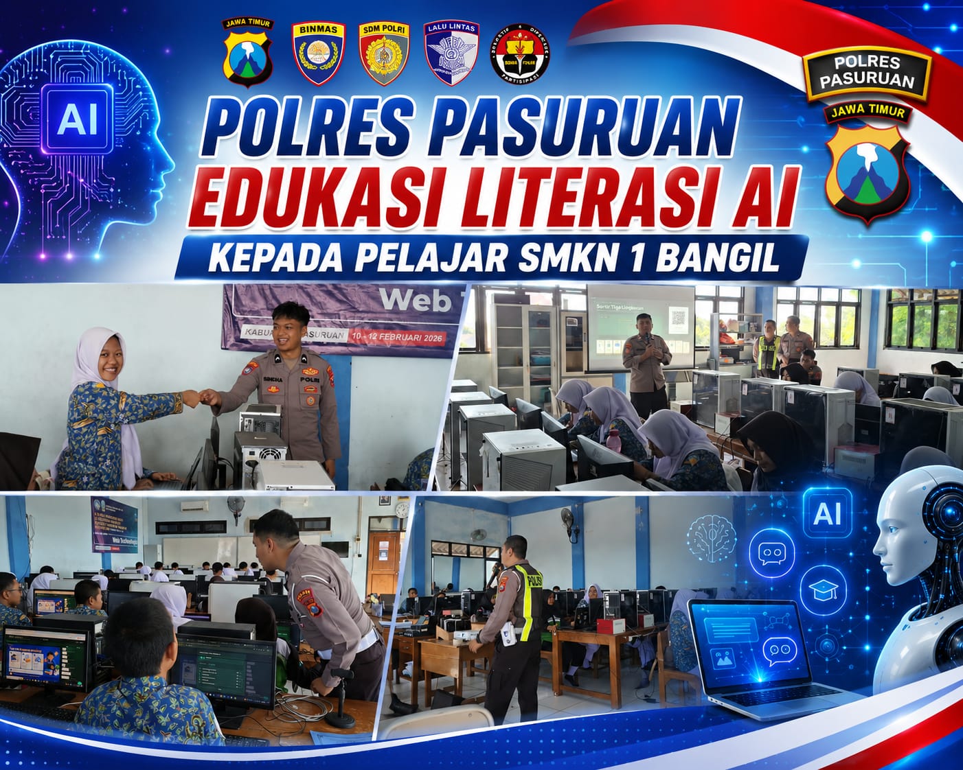 Mbminvestigasi.com | Polres Pasuruan Edukasi Literasi AI kepada Pelajar SMKN 1 Bangil Mbminvestigasi.com | Polres Pasuruan Edukasi Literasi AI kepada Pelajar SMKN 1 Bangil