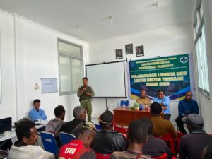 Mbminvestigasi.com | Wujudkan Kemanunggalan TNI-Rakyat, Satgas Pamtas RI-PNG Kewilayahan Yonif 645/Gty Laksanakan Anjangsana Penuhi Undangan Puskesmas