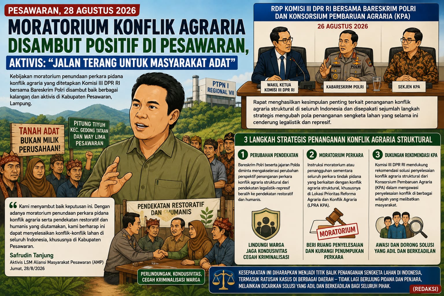 Mbminvestigasi.com | Moratorium Konflik Agraria Disambut Positif di Pesawaran, Aktivis: "Jalan Terang untuk Masyarakat Adat Mbminvestigasi.com | Moratorium Konflik Agraria Disambut Positif di Pesawaran, Aktivis: "Jalan Terang untuk Masyarakat Adat