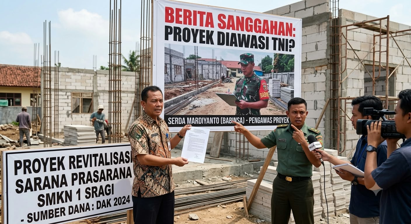 Mbminvestigasi.com | Kacau Semua!! Catut Nama & Foto Anggota TNI, Plt Kepsek SMKN 1 Sragi Ciptakan Kesan Fiktif Seakan Proyek Sudah Terawasi