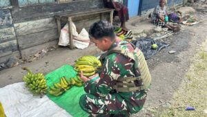 Mbminvestigasi.com | Ukir Senyum Mama-Mama Papua, Satgas Yonif 645/GTY Beli Hasil Bumi di Distrik Kelila