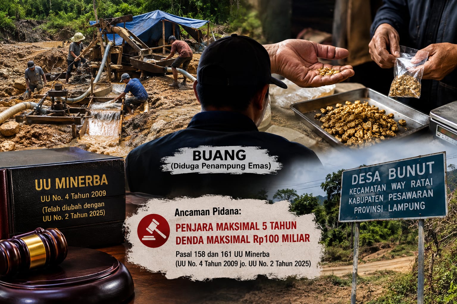 Mbminvestigasi.com | BUANG DIDUGA JADI PENAMPUNG EMAS HASIL PETI DI BUNUT WAY RATAI, APARAT DIMINTA TELUSURI RANTAI PERDAGANGANNYA
