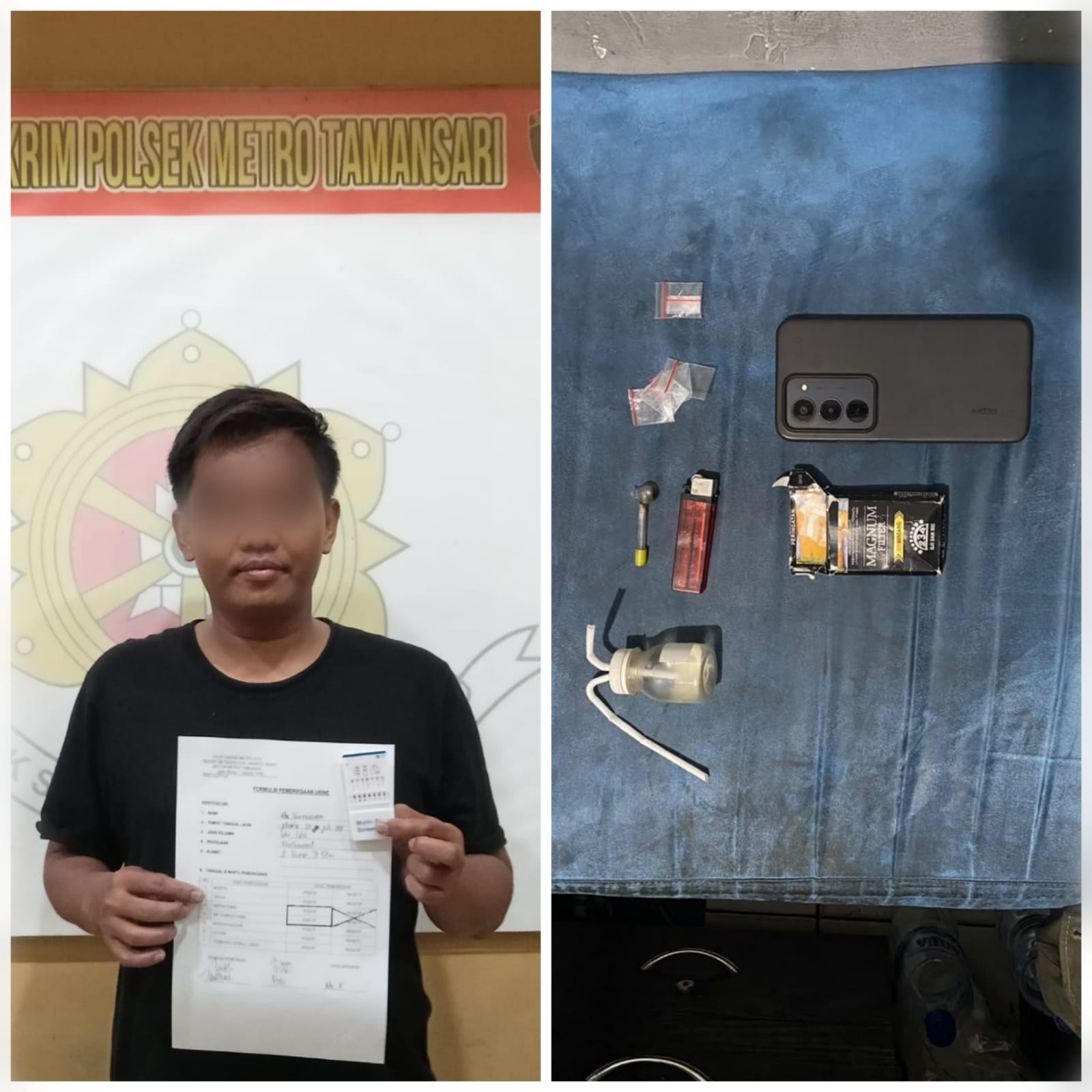 Mbminvestigasi.com | Razia Stasioner, Polsek Metro Tamansari Amankan 1 Orang Pria Kedapatan Bawa Sabu