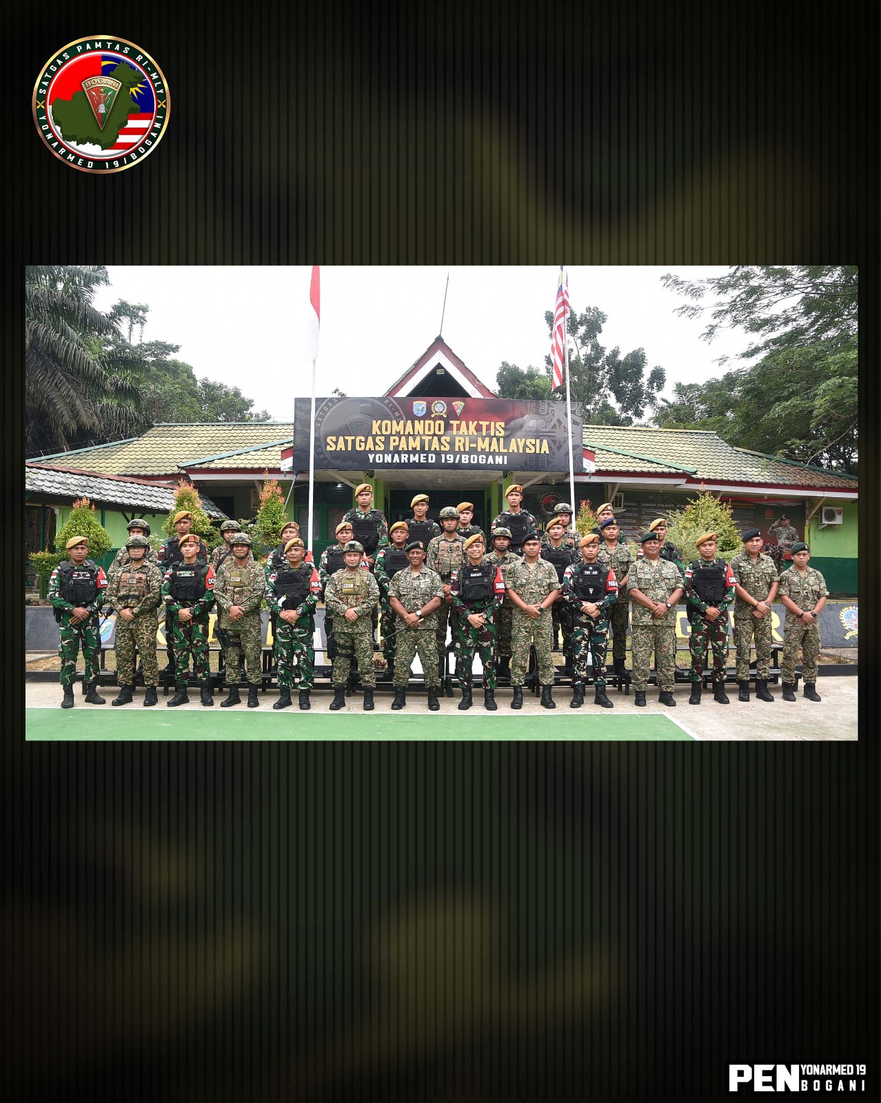 Mbminvestigasi.com | Panglima 3 Briged Tentara Darat Malaysia Kunjungi Pos Gabma Kotis Satgas Pamtas RI-Malaysia, Perkuat Hubungan Silaturahmi dan Kerja Sama Perbatasan