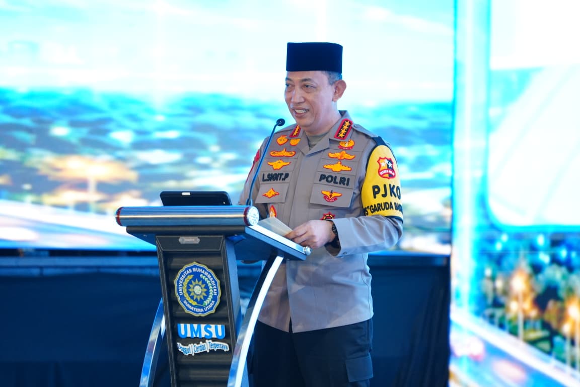Mbminvestigasi.com | Kapolri Ajak Mahasiswa UMSU Kuasai Teknologi untuk Indonesia Emas 2045