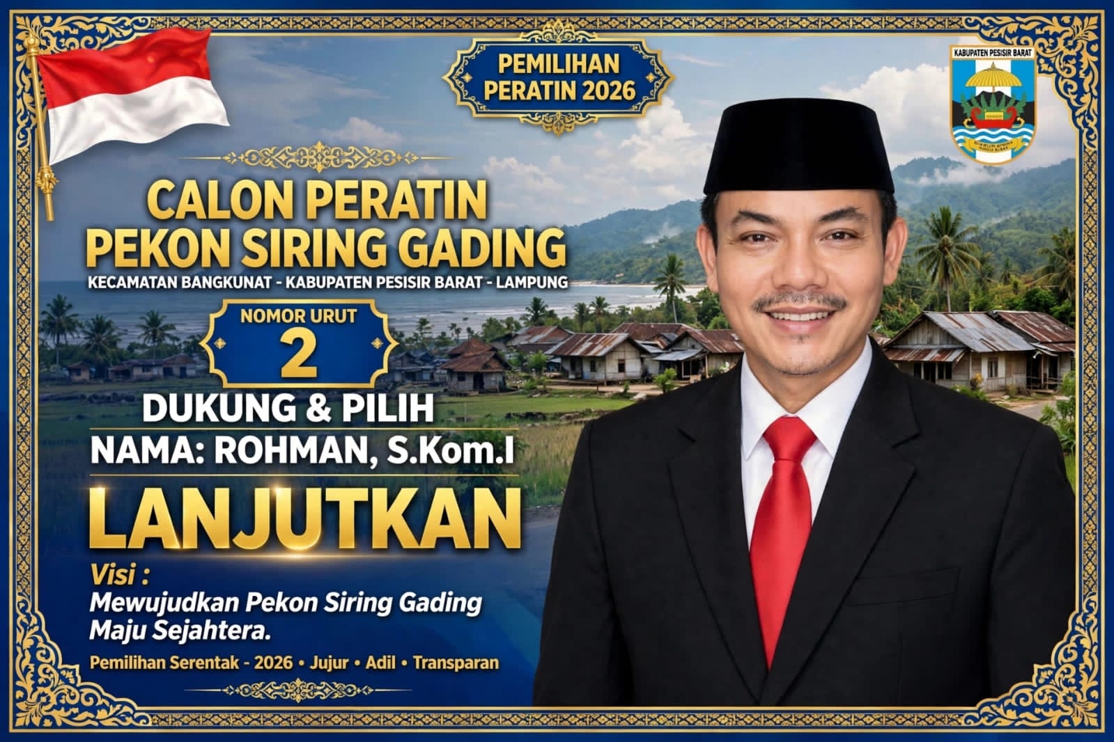 Mbminvestigasi.com | Didukung Penuh Warga, Rohman S.Kom.I Resmi Maju Lagi Sebagai Peratin Siring Gading