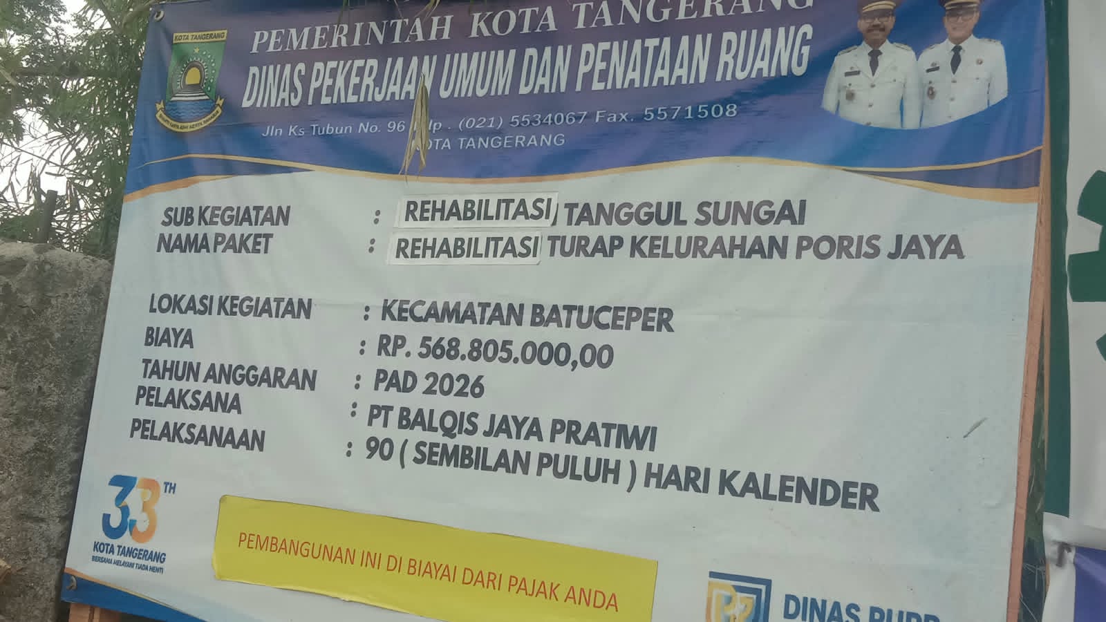 Mbminvestigasi.com | Proyek Turap Poris Jaya: Pelaksana & Mandor Tak Bisa Dihubungi, Warga Minta PU Tindak Lanjut