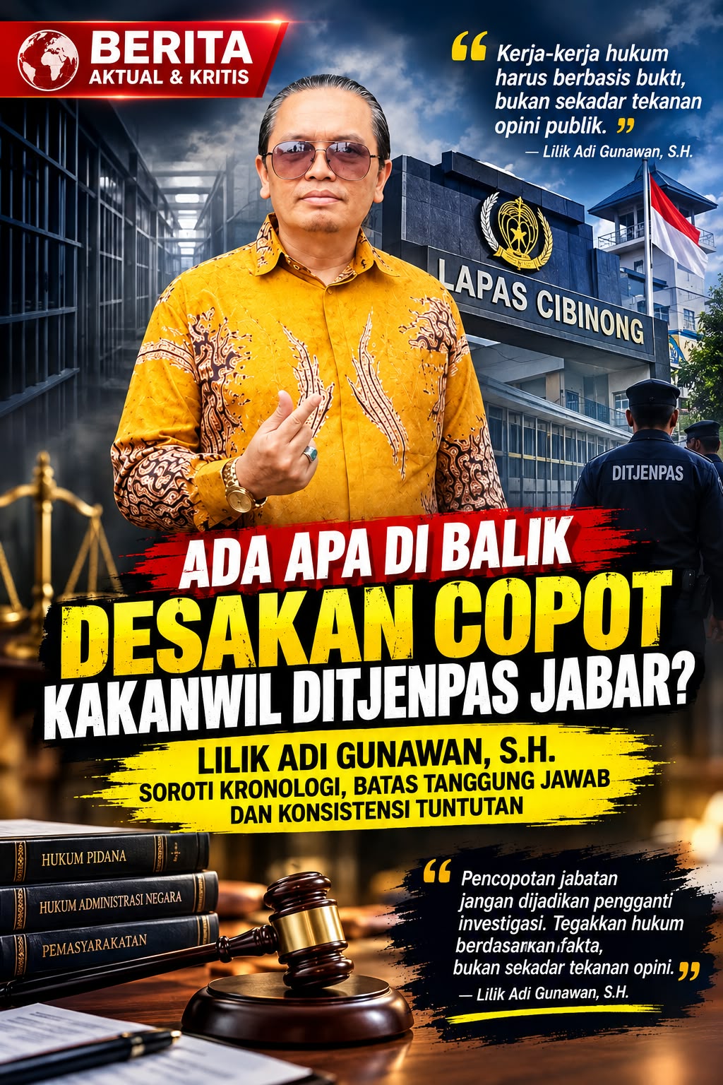 Mbminvestigasi.com | Ada Apa Dibalik Desakan Copot Kakanwil Ditjenpas Jabar ? Lilik Adi Gunawan,S.H : Uji Kronologinya, Jangan Salah Sasaran! Mbminvestigasi.com | Ada Apa Dibalik Desakan Copot Kakanwil Ditjenpas Jabar ? Lilik Adi Gunawan,S.H : Uji Kronologinya, Jangan Salah Sasaran!