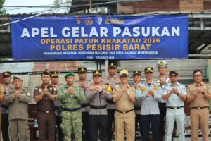 Mbminvestigasi.com | Kapolres Pesisir Barat Pimpin Apel Gelar Pasukan Operasi Patuh Krakatau 2026